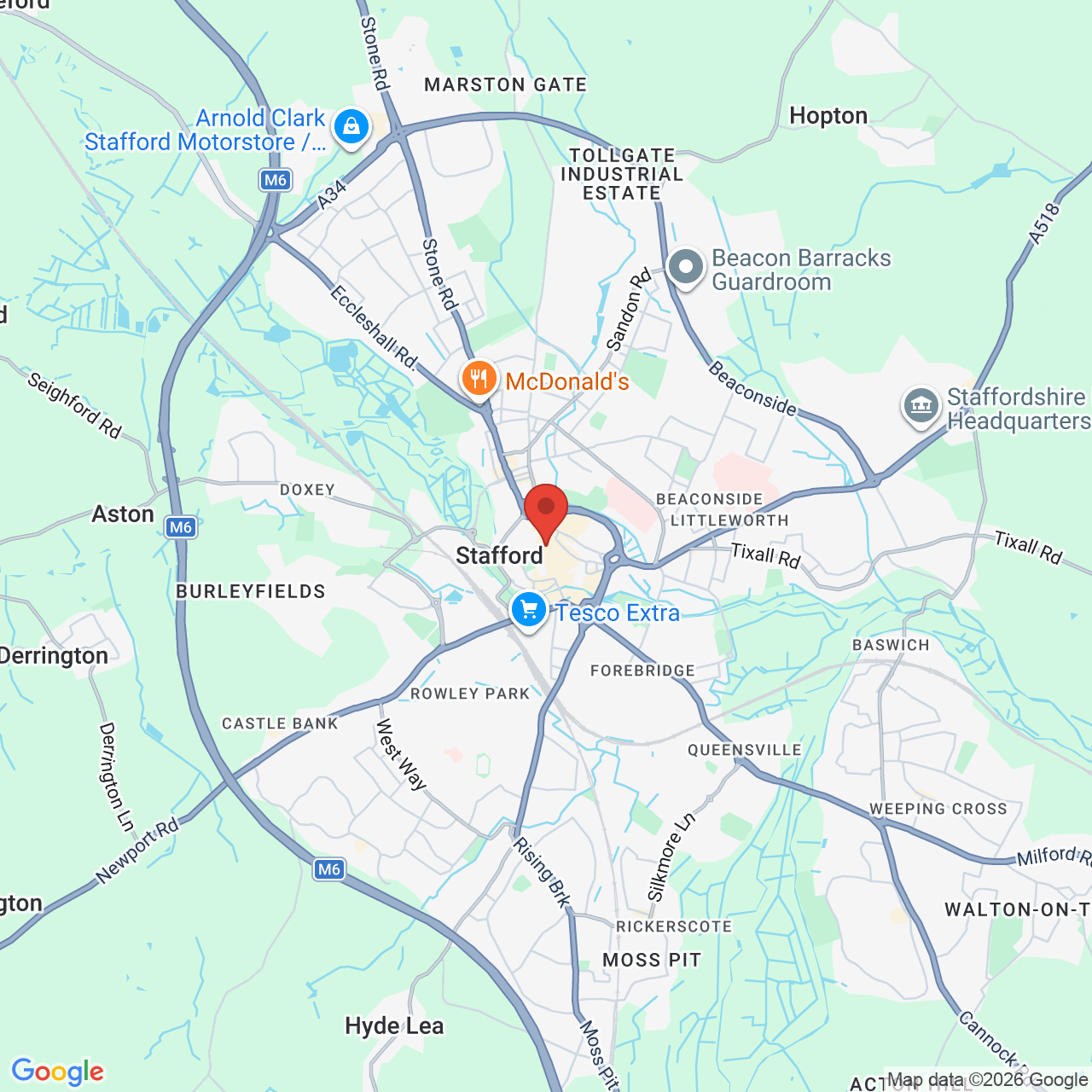 Map displaying job location