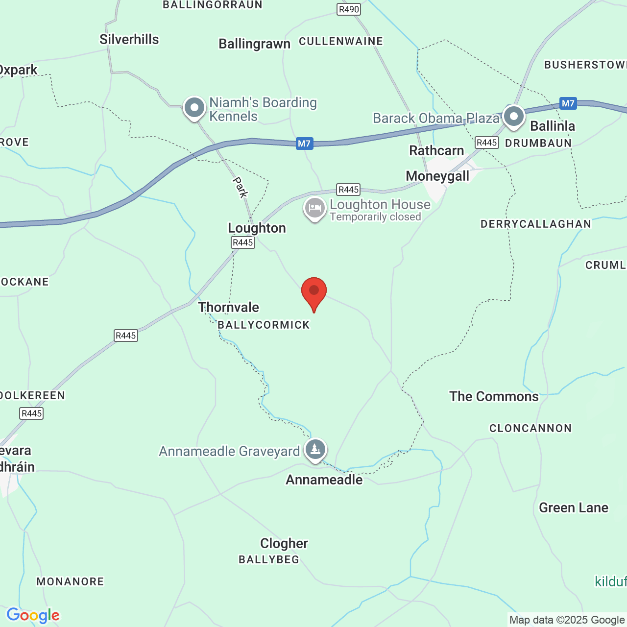 Map showing location of Cistercian college Roscrea co. Tipperary, Island of Ireland