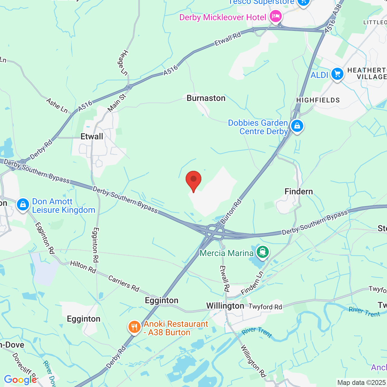 Map displaying job location