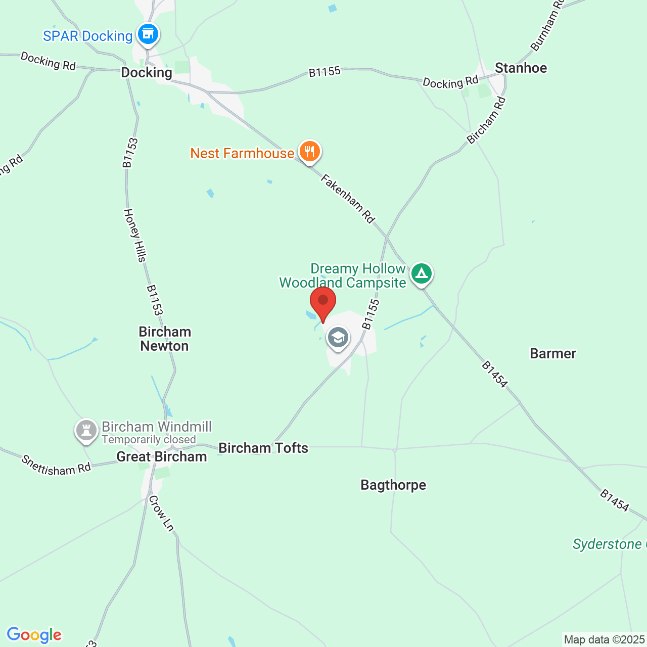 Map displaying job location