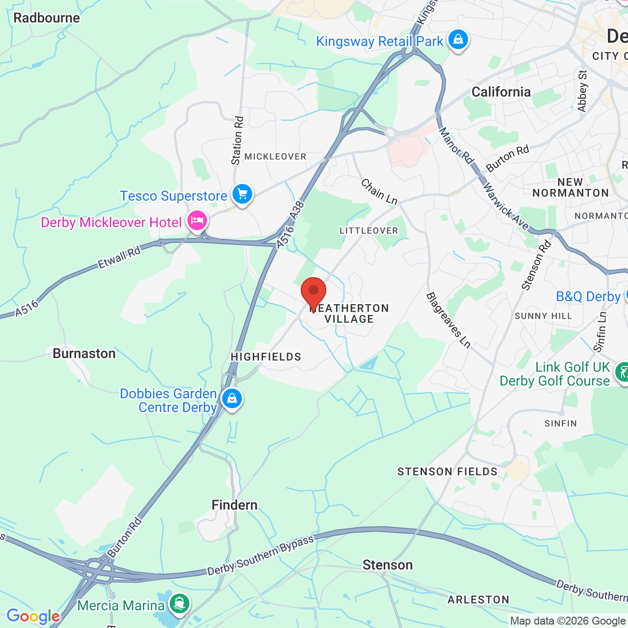 Map displaying job location