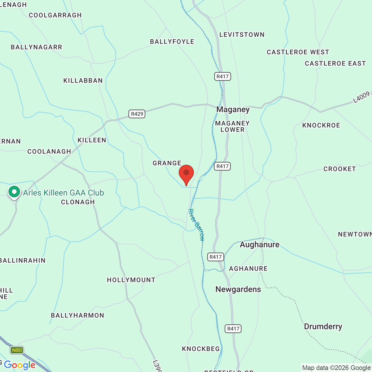 Map displaying job location