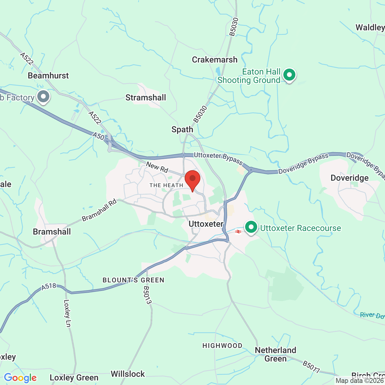 Map displaying job location