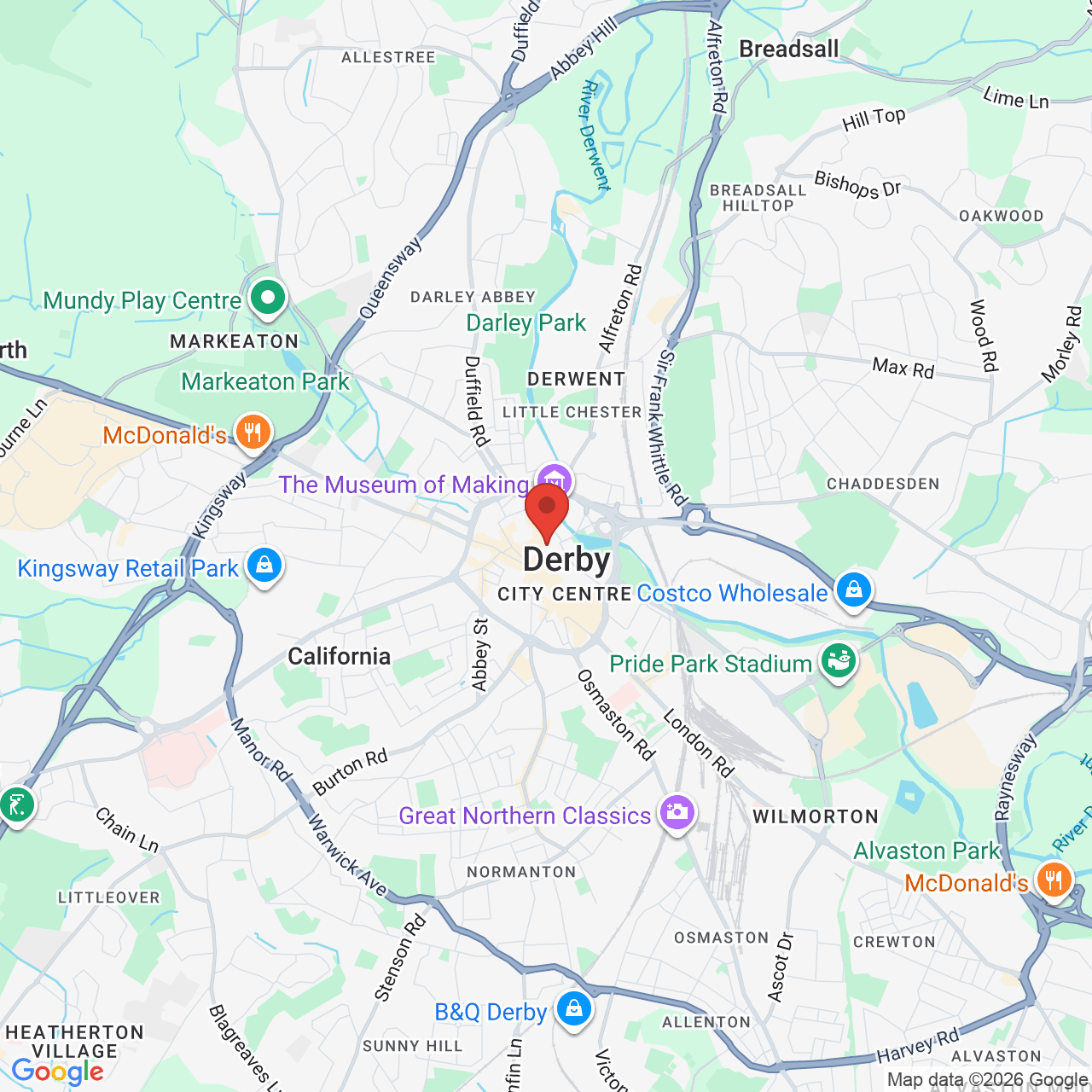 Map displaying job location