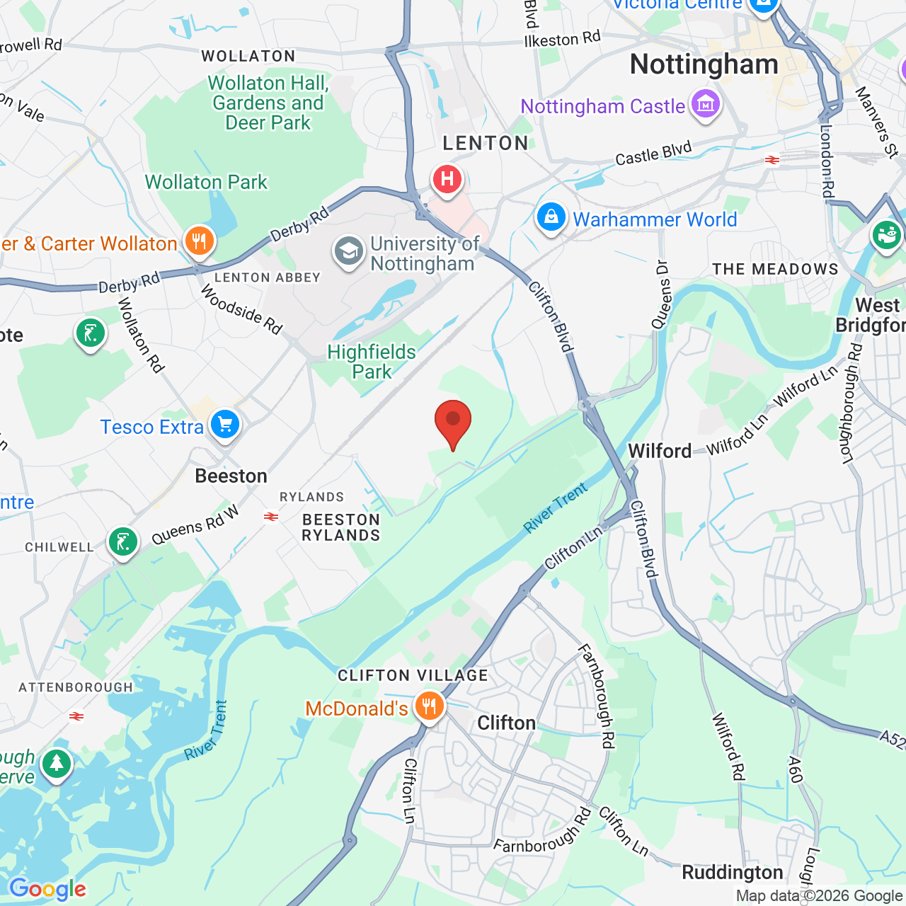 Map displaying job location
