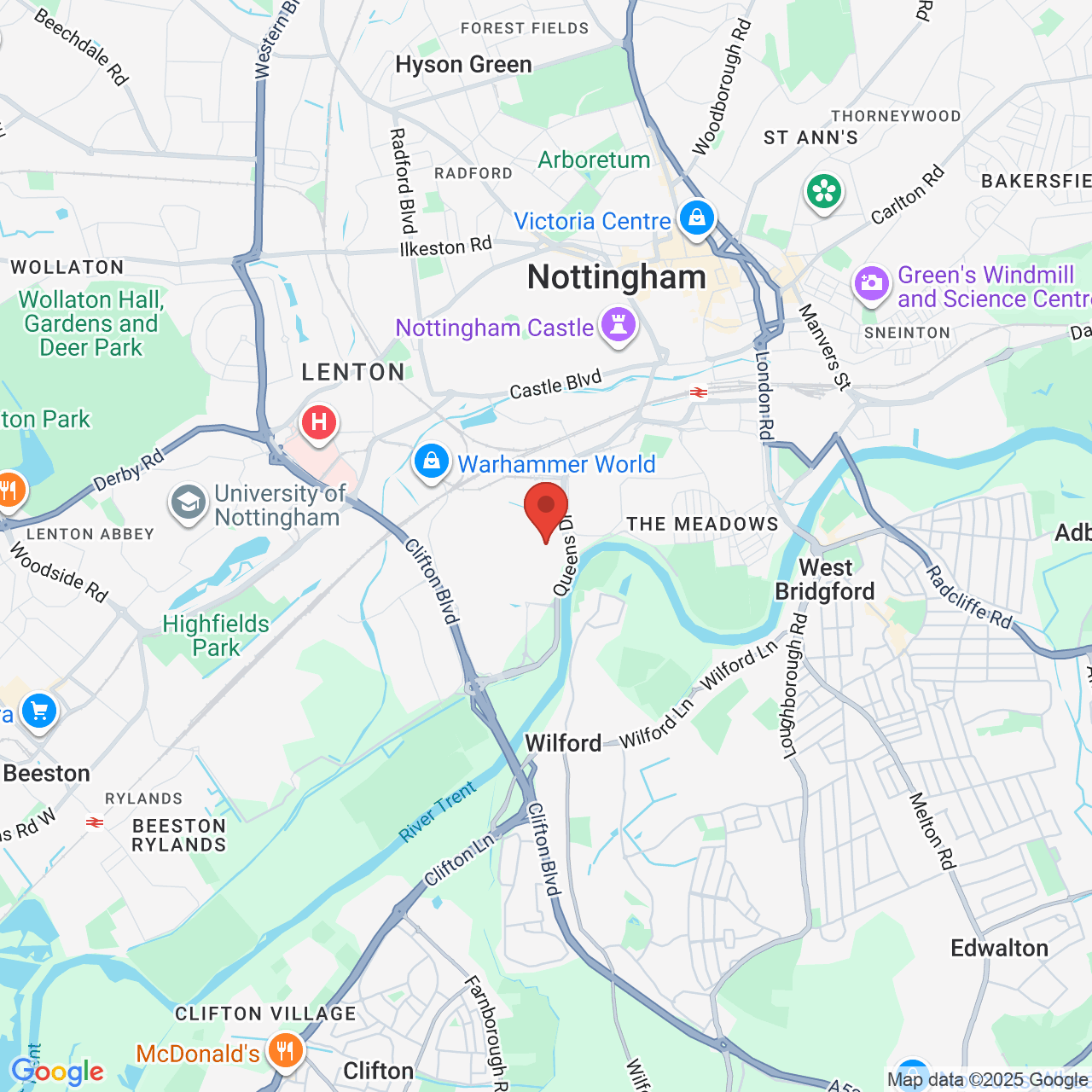 Map displaying job location
