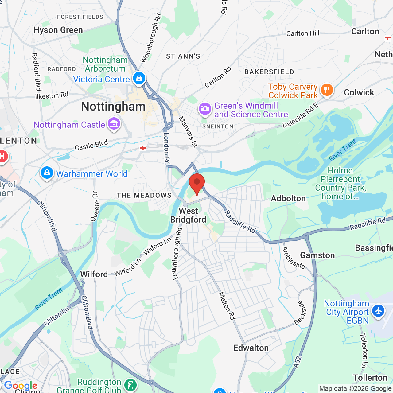 Map displaying job location