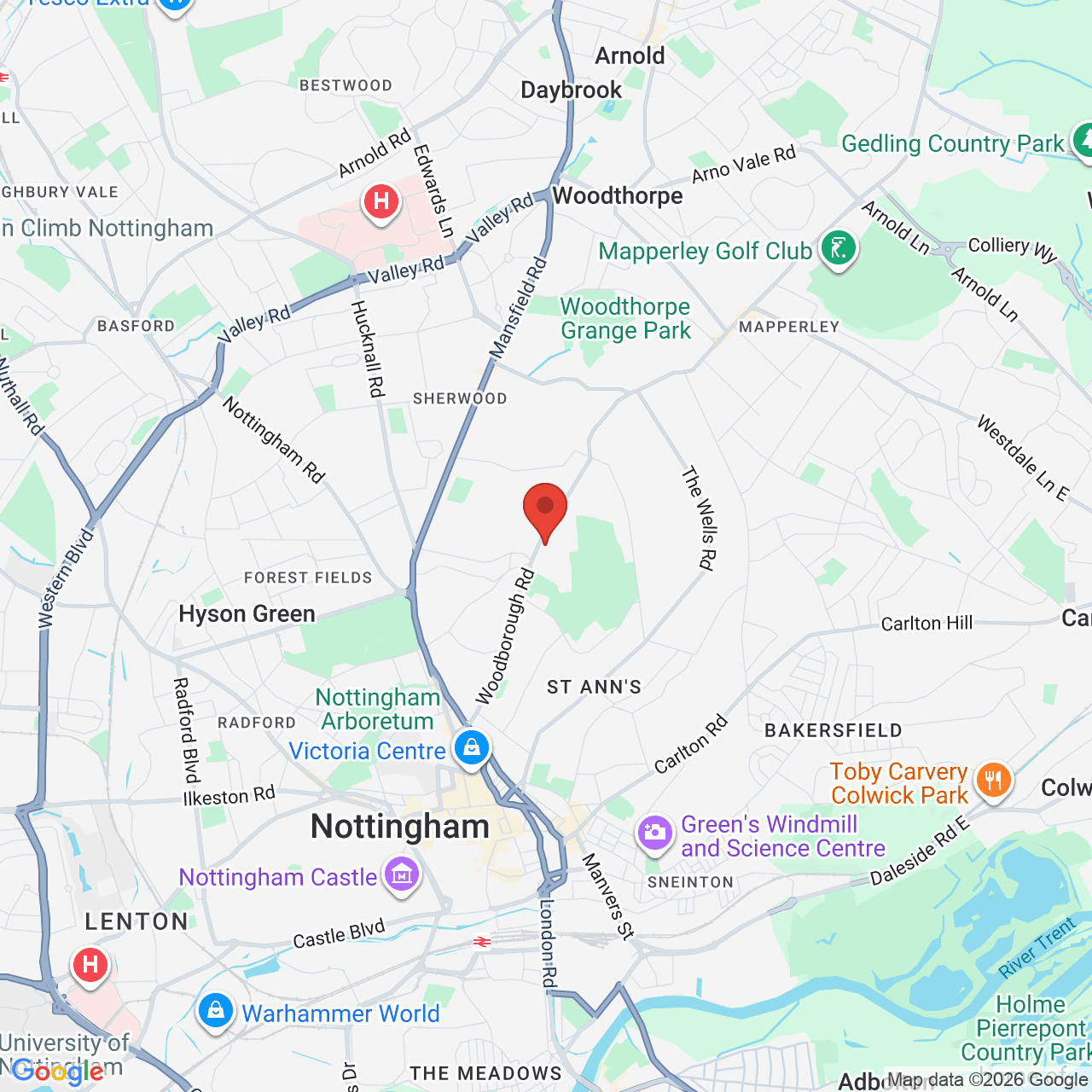 Map displaying job location