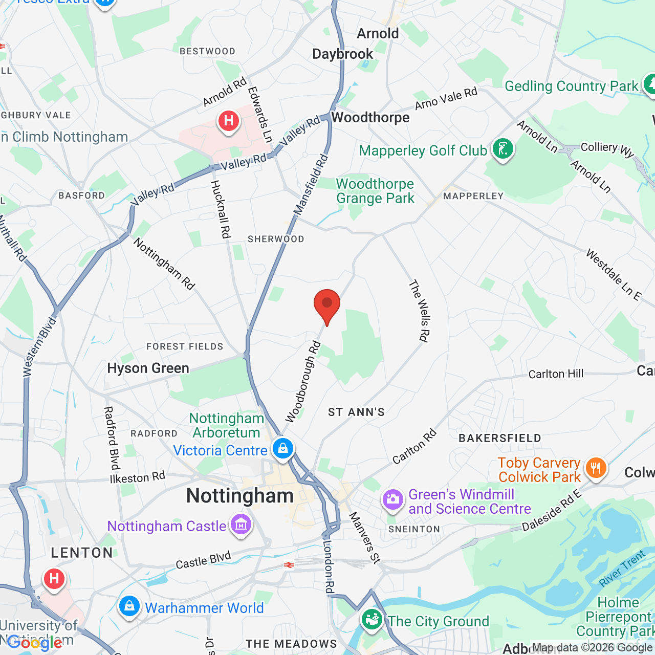 Map displaying job location