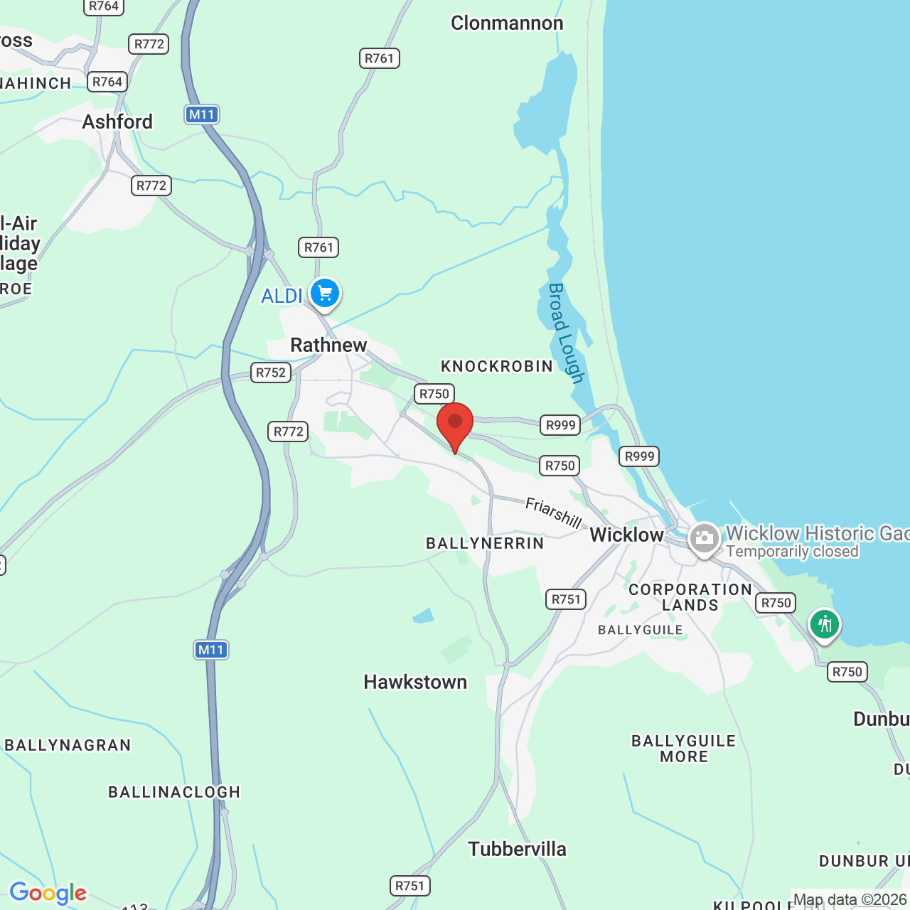 Map displaying job location