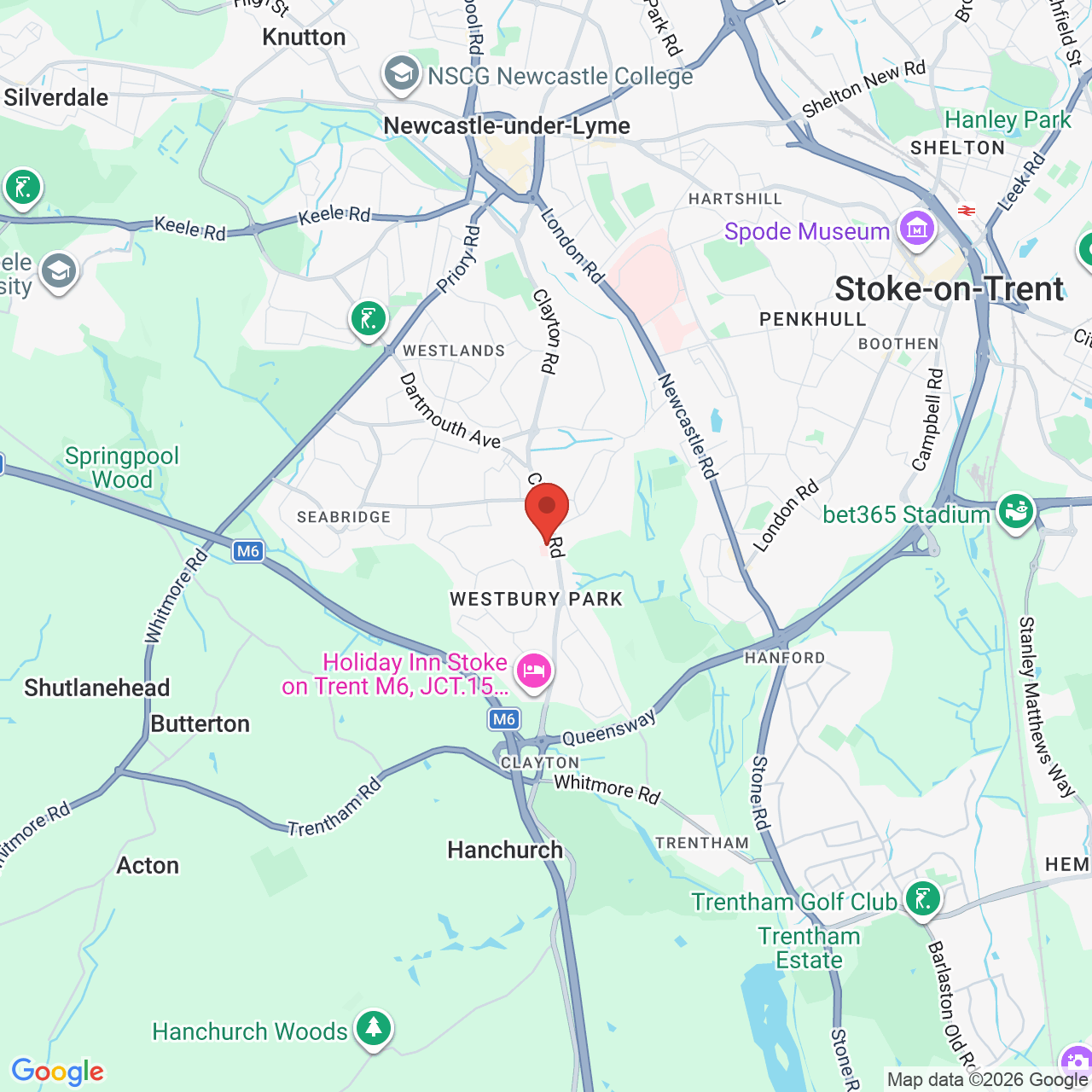 Map displaying job location