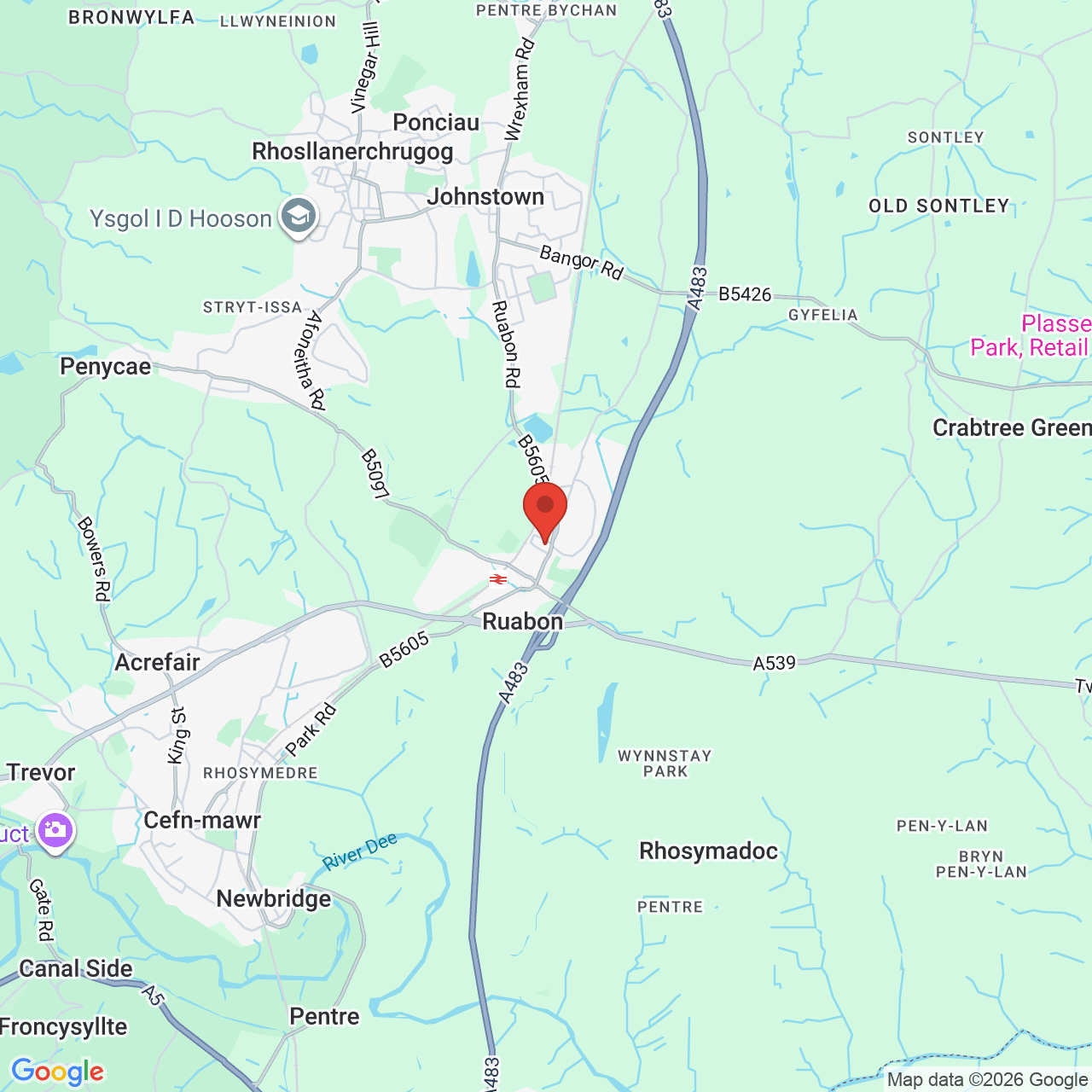 Map displaying job location