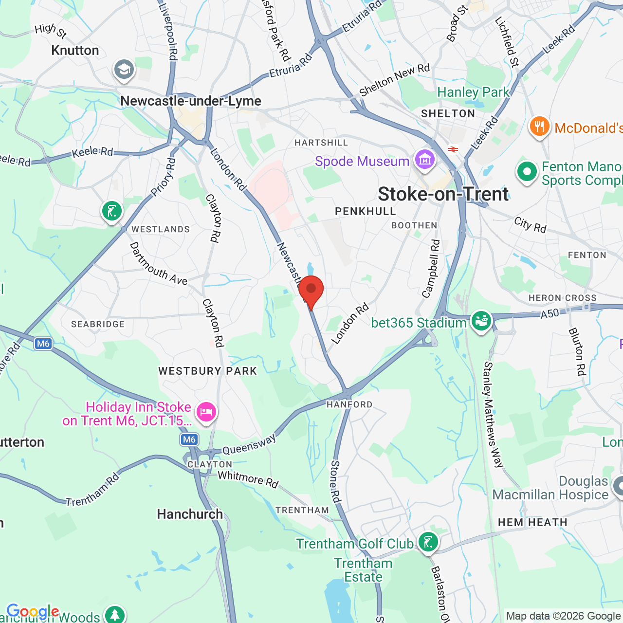 Map displaying job location