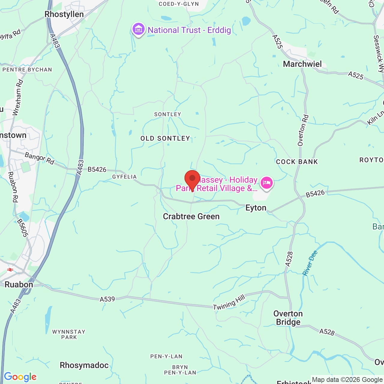 Map displaying job location