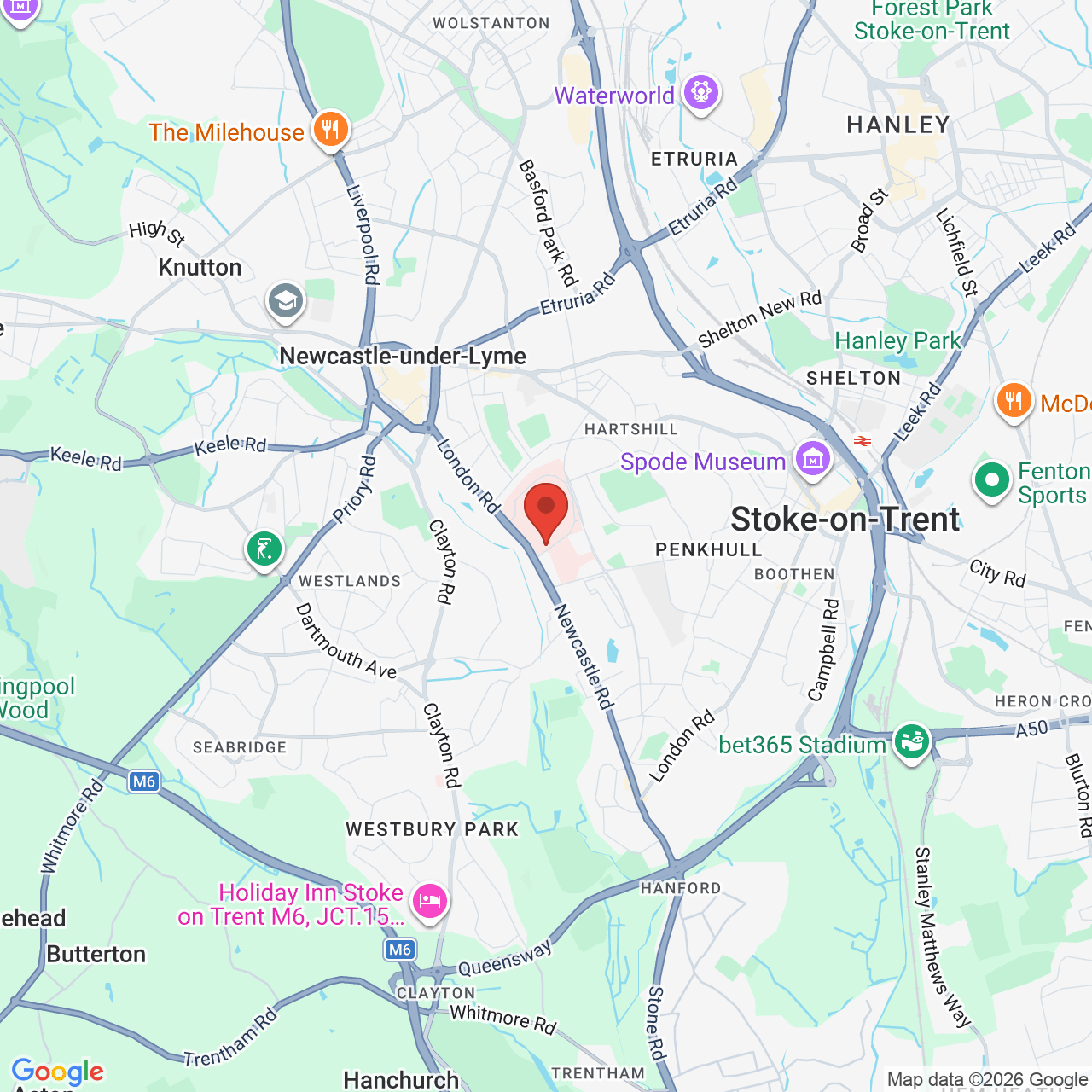 Map displaying job location