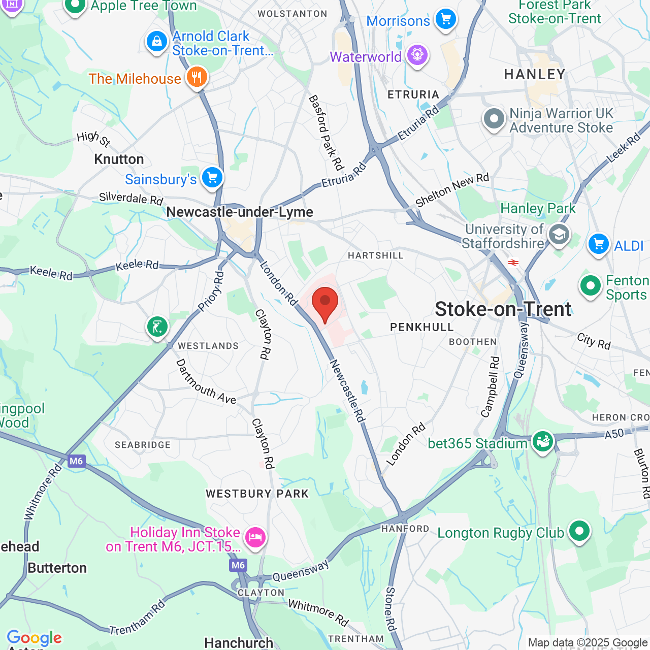 Map displaying job location