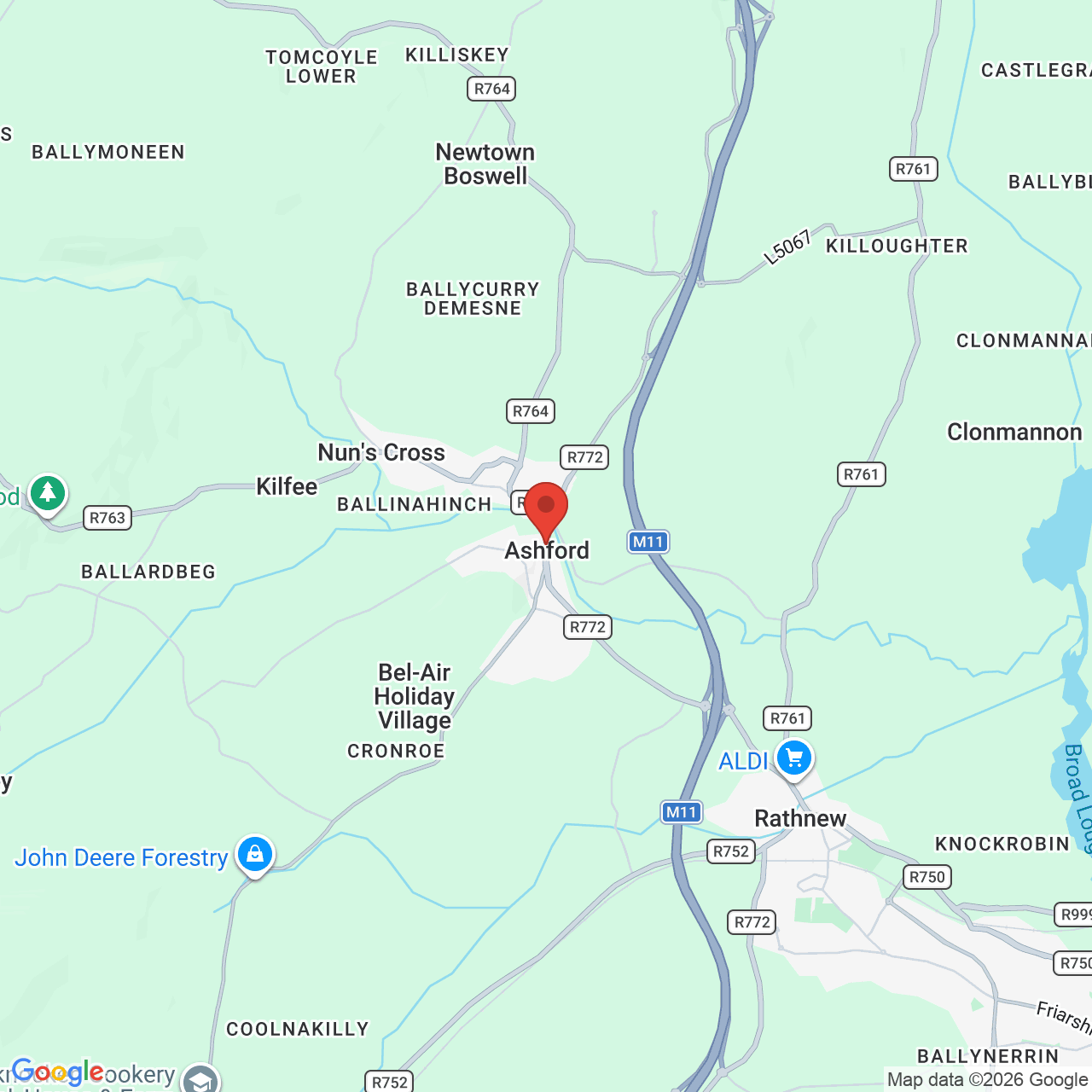 Map displaying job location