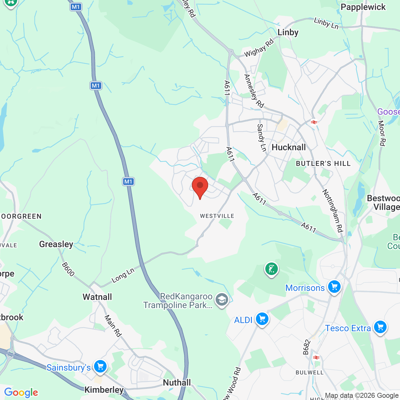 Map displaying job location
