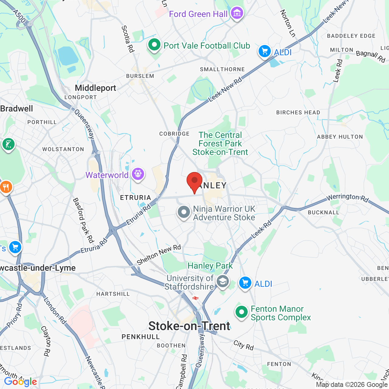 Map displaying job location