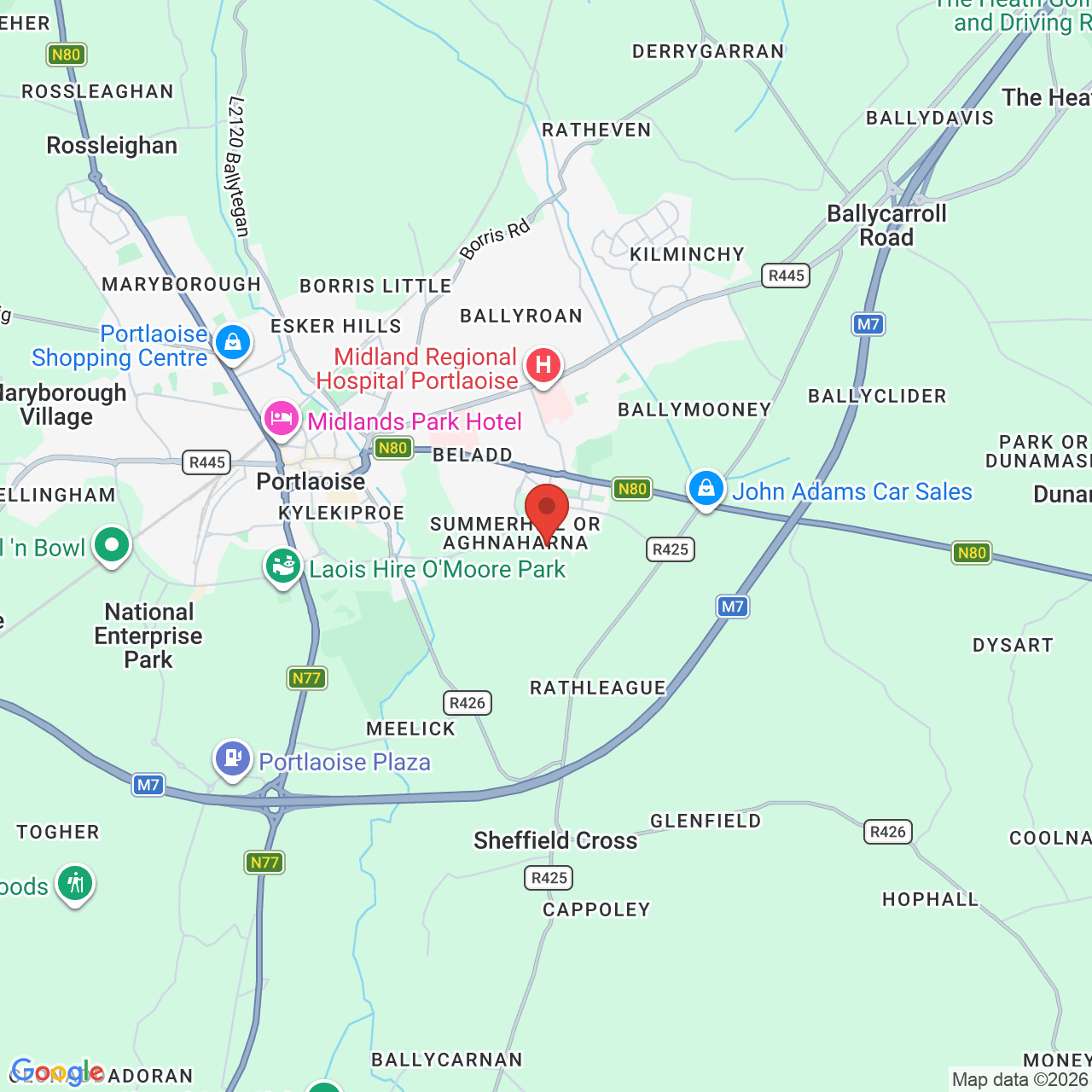 Map displaying job location
