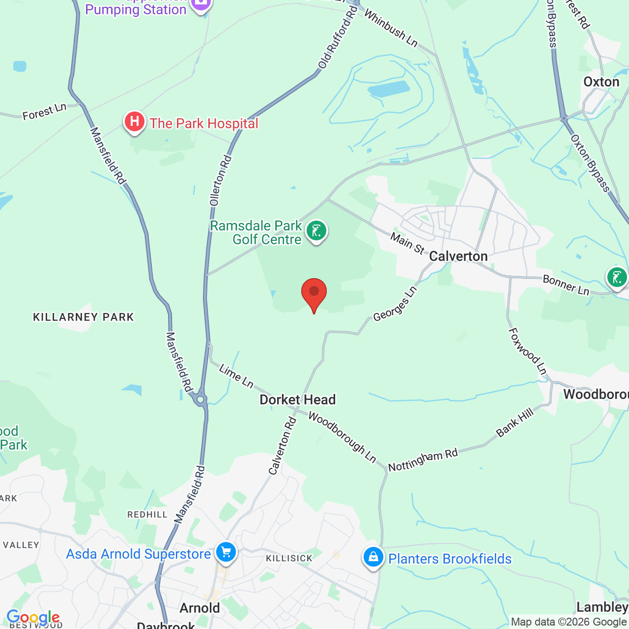 Map displaying job location