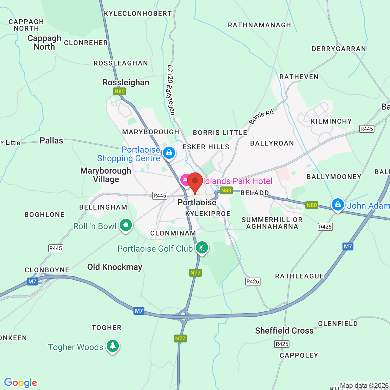 Map displaying job location