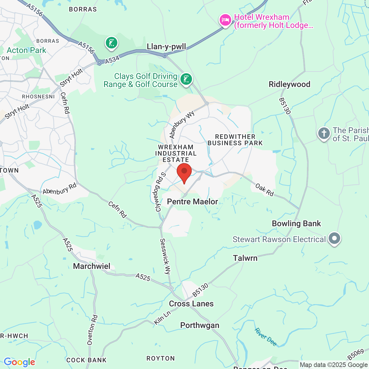 Map displaying job location