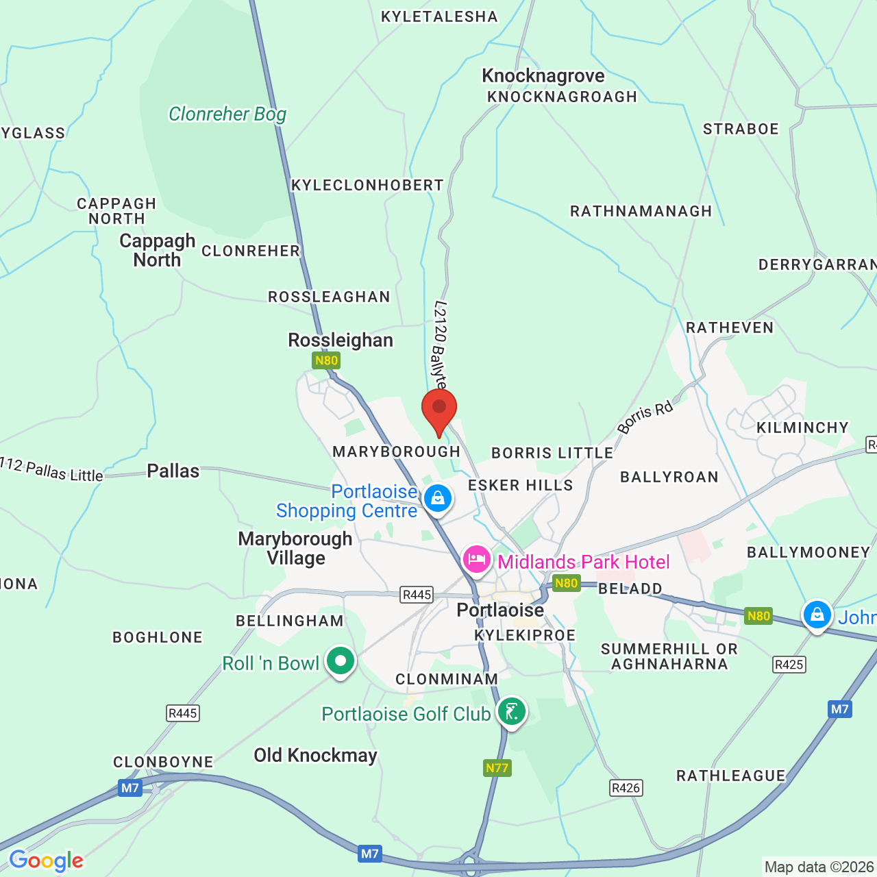 Map displaying job location