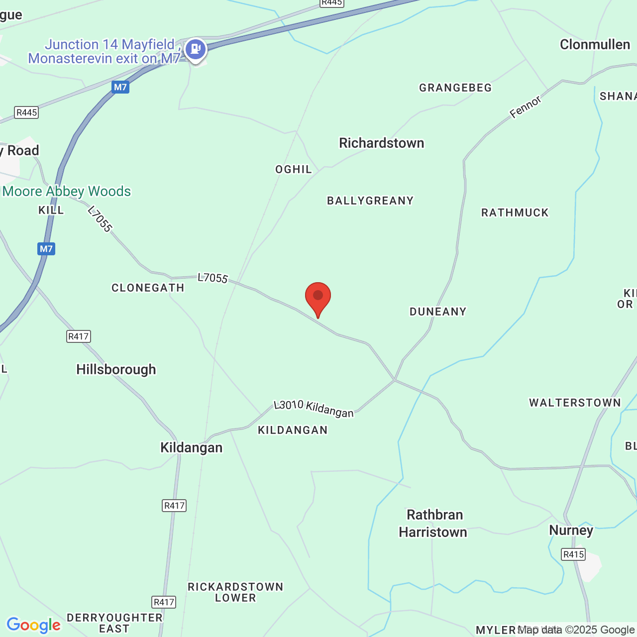 Map displaying job location