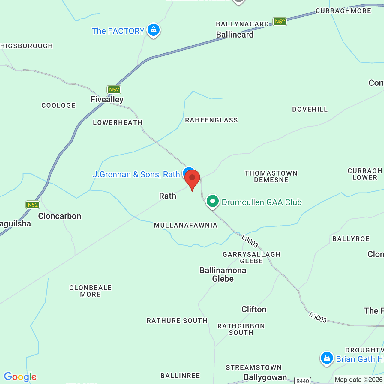 Map displaying job location
