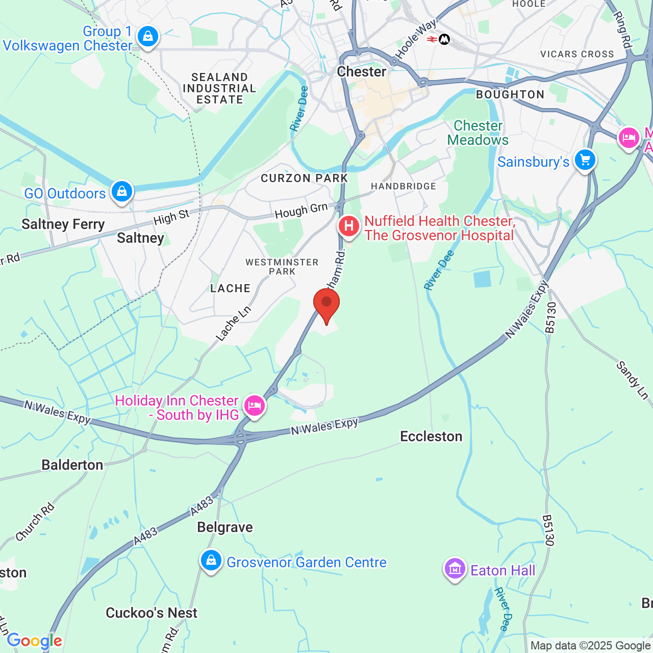 Map displaying job location