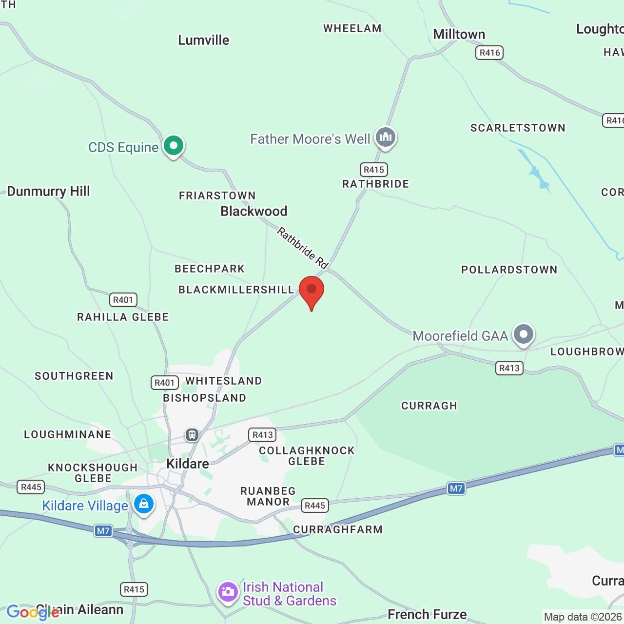 Map displaying job location
