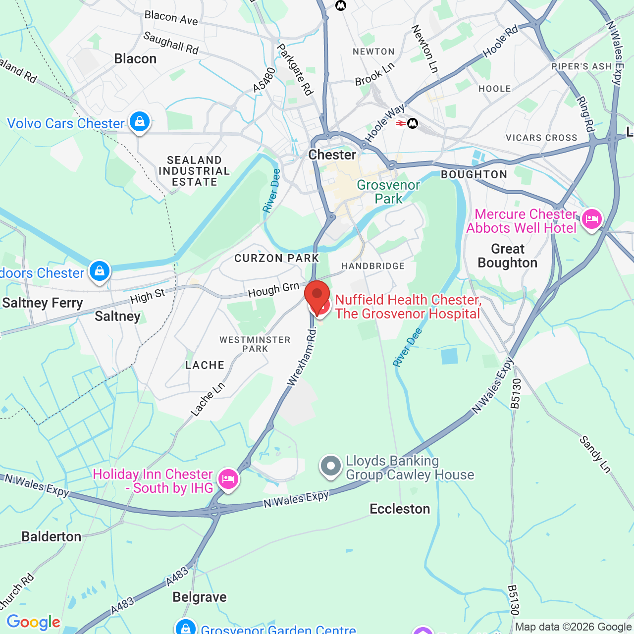 Map displaying job location