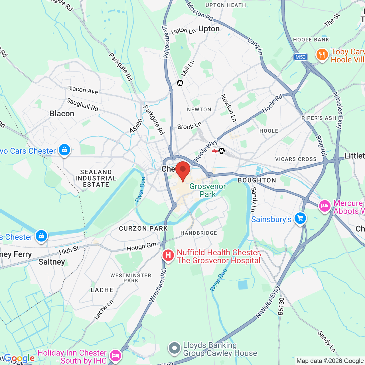 Map displaying job location
