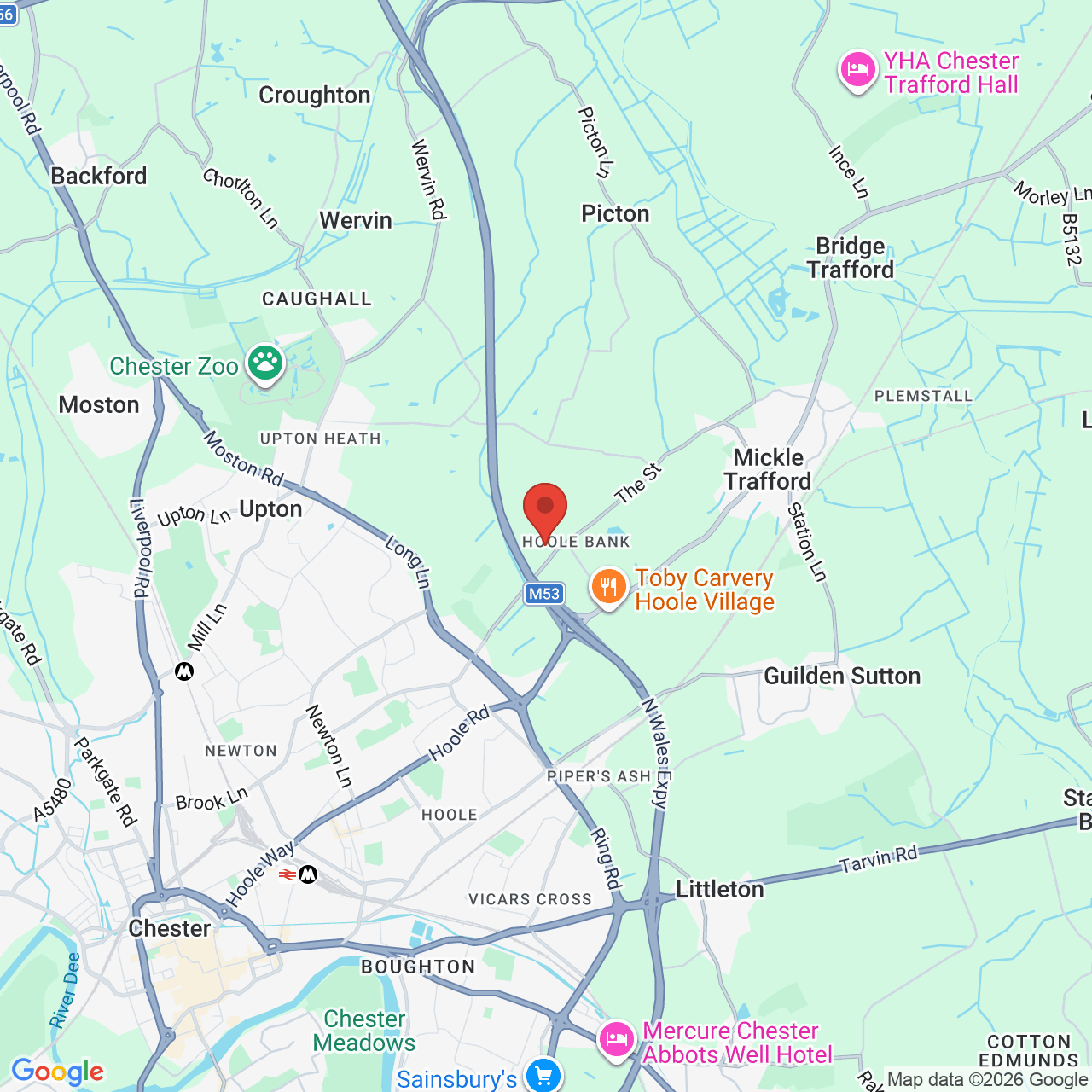 Map displaying job location