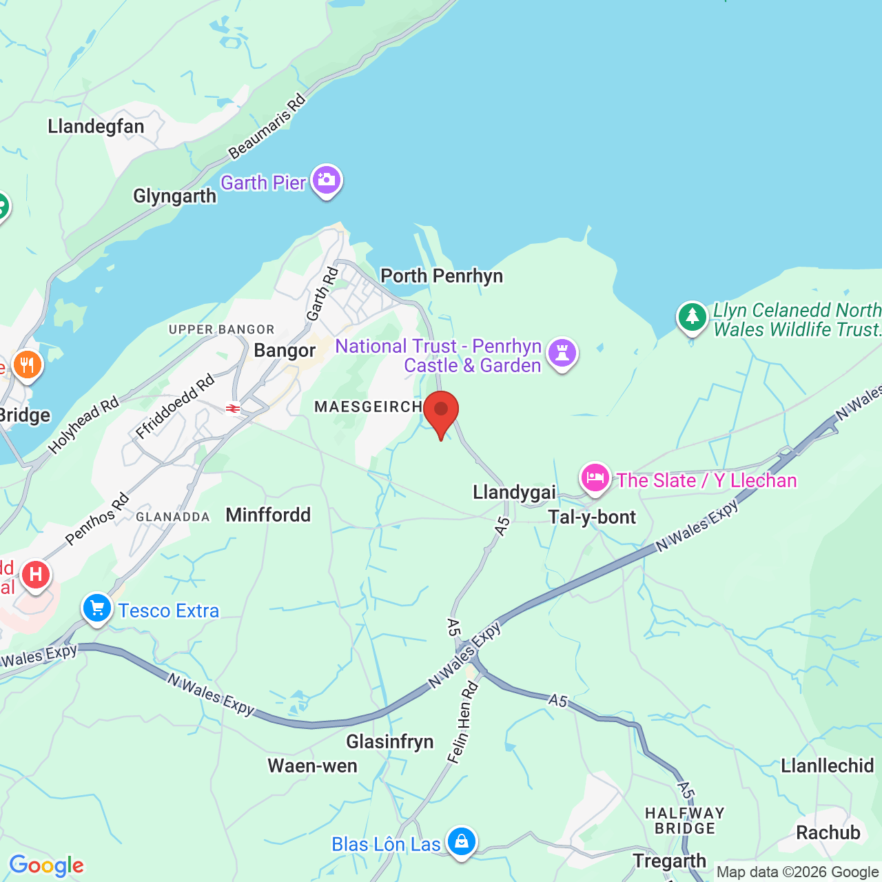 Map displaying job location