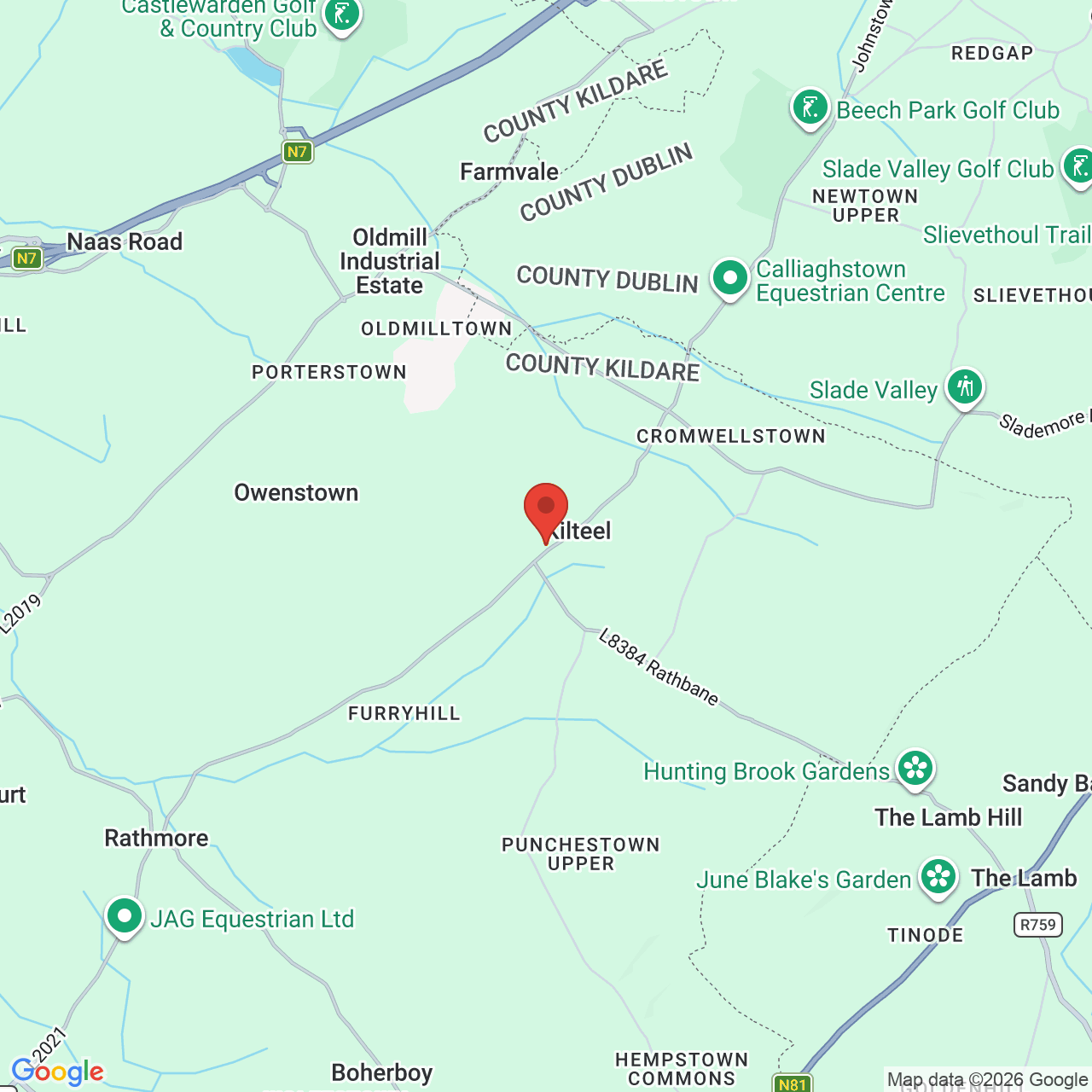 Map displaying job location