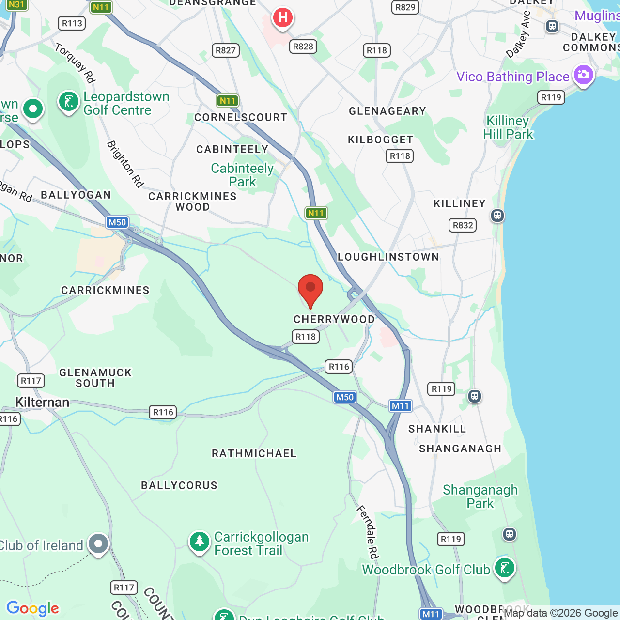 Map displaying job location