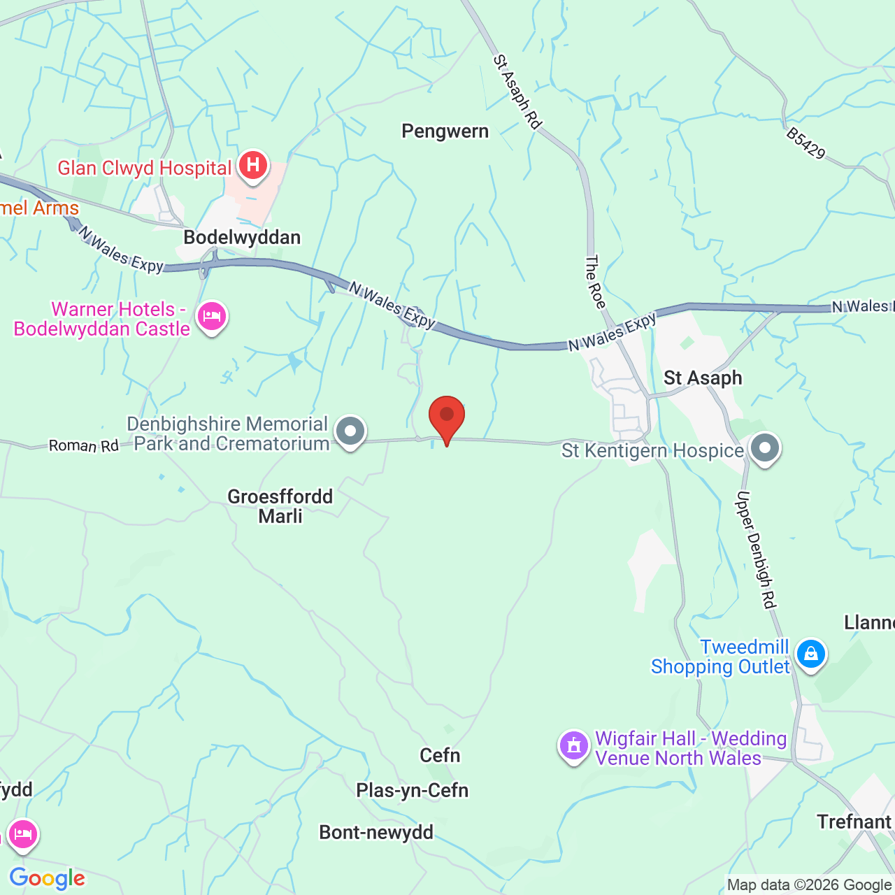 Map displaying job location