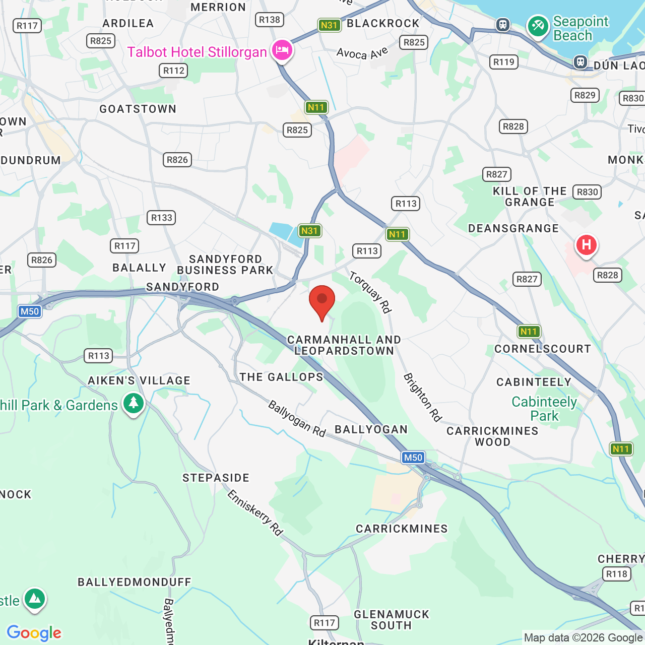 Map displaying job location