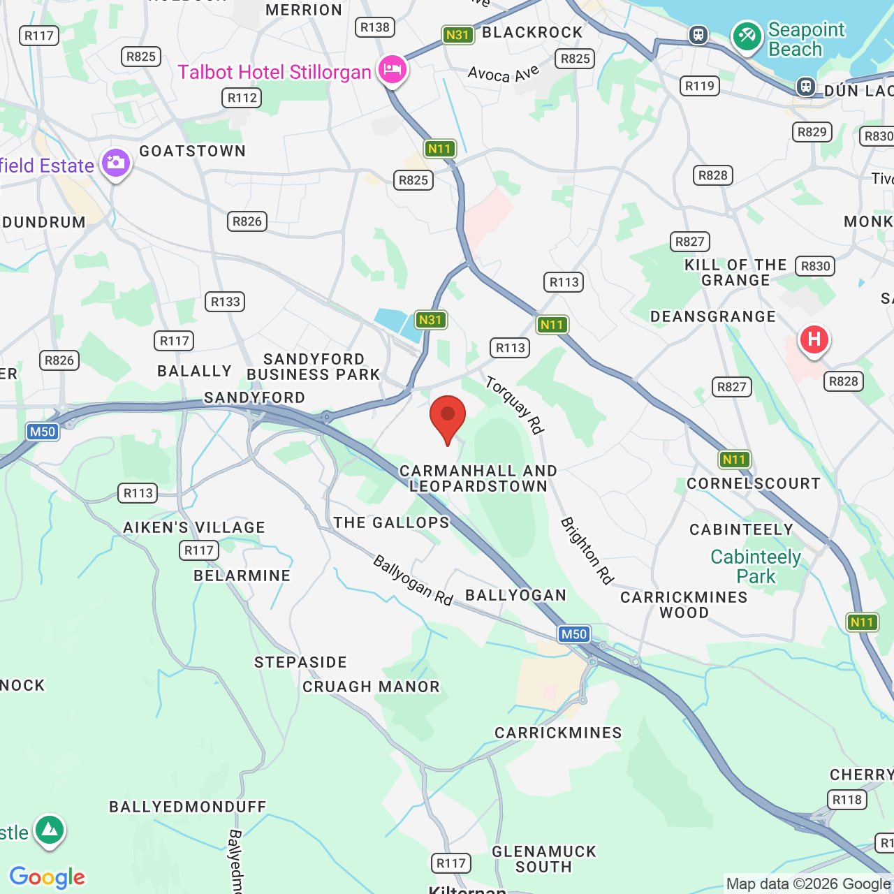 Map displaying job location