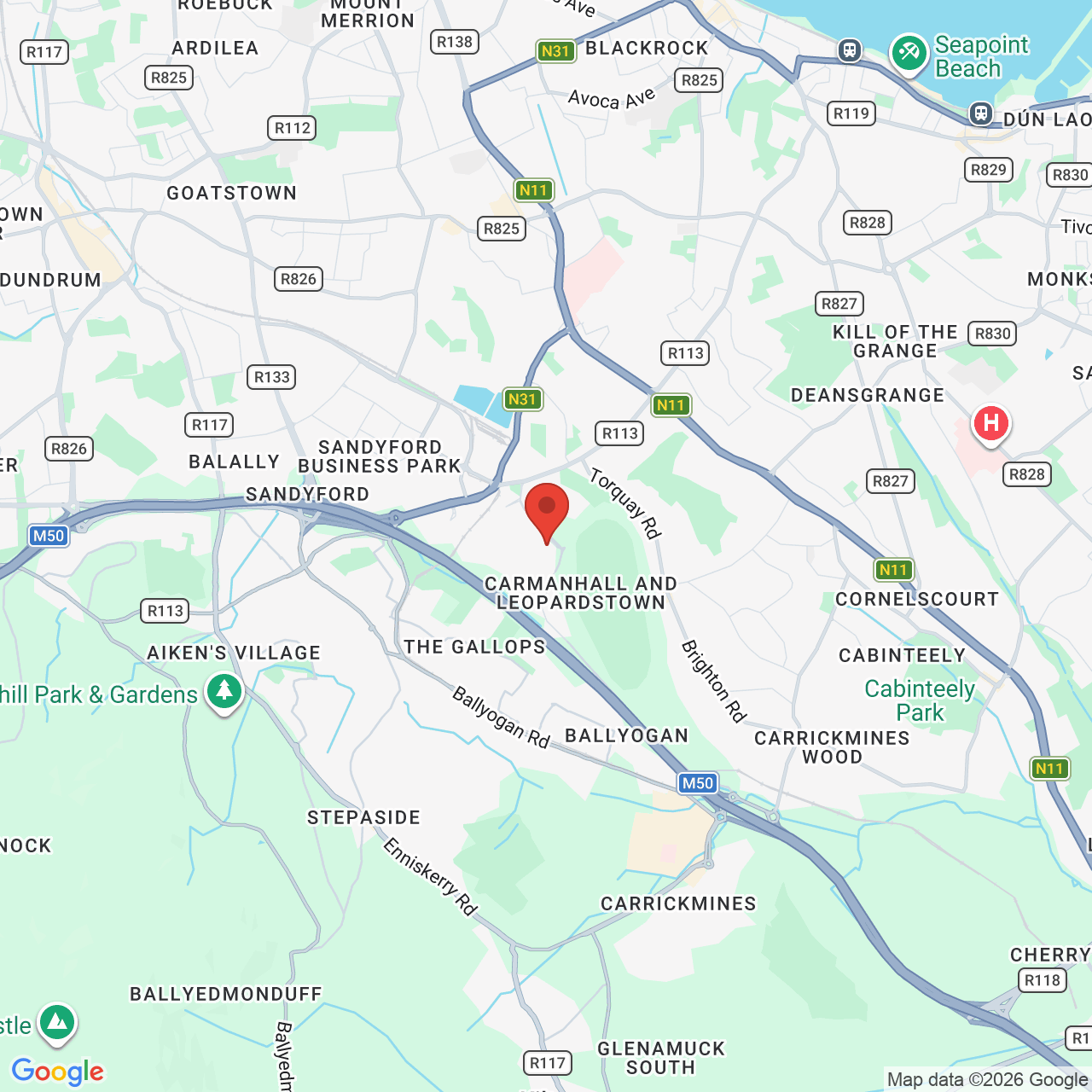 Map displaying job location