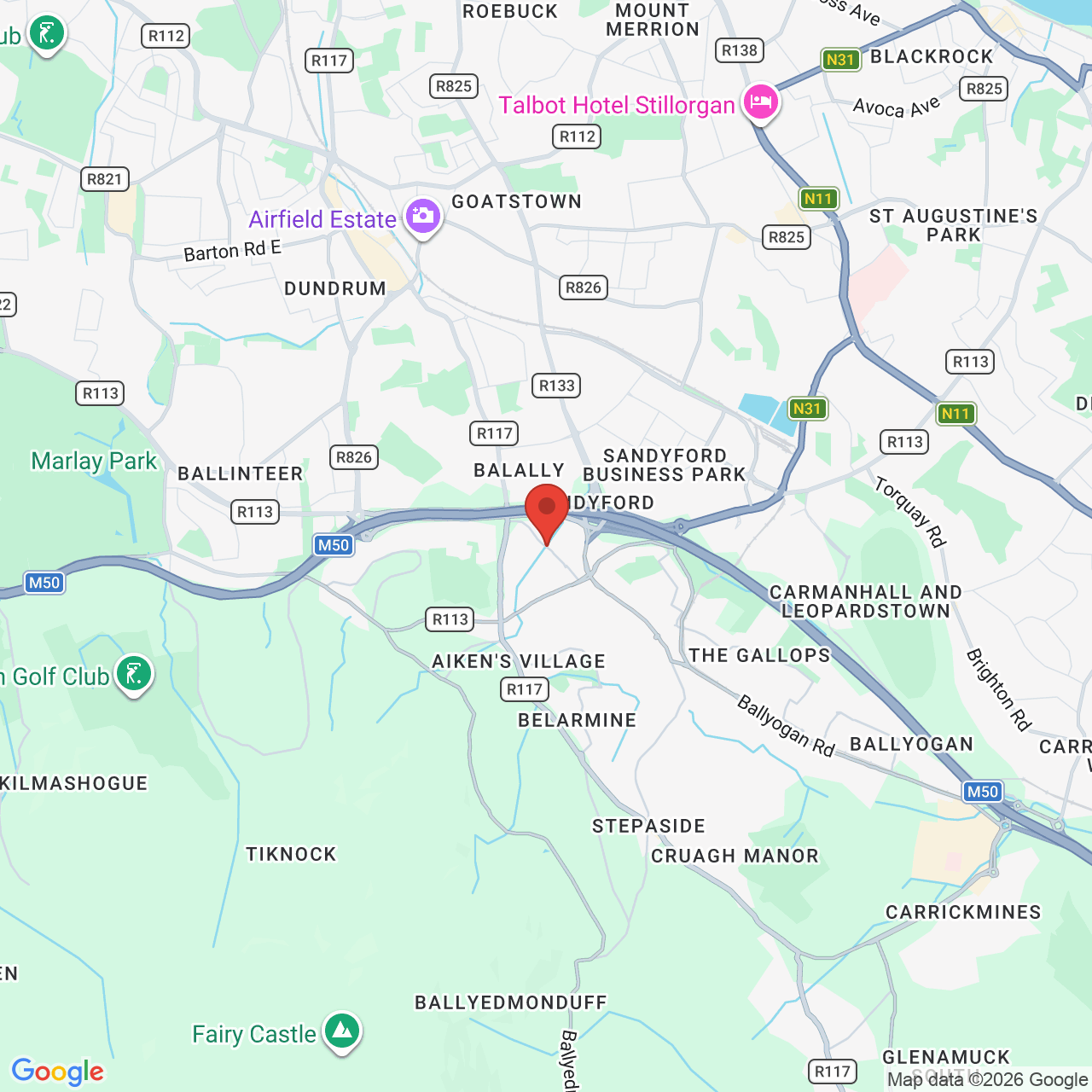 Map displaying job location