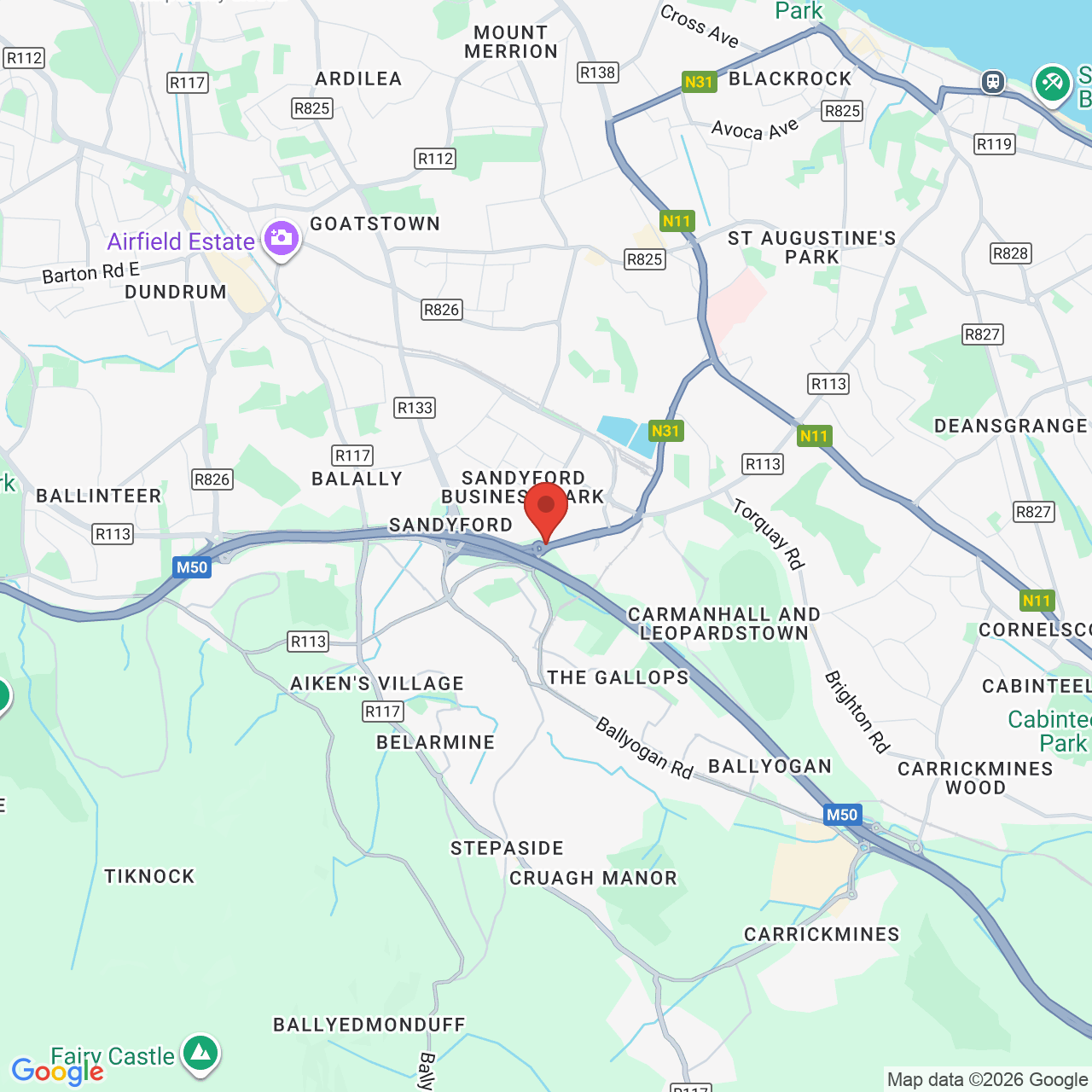 Map displaying job location