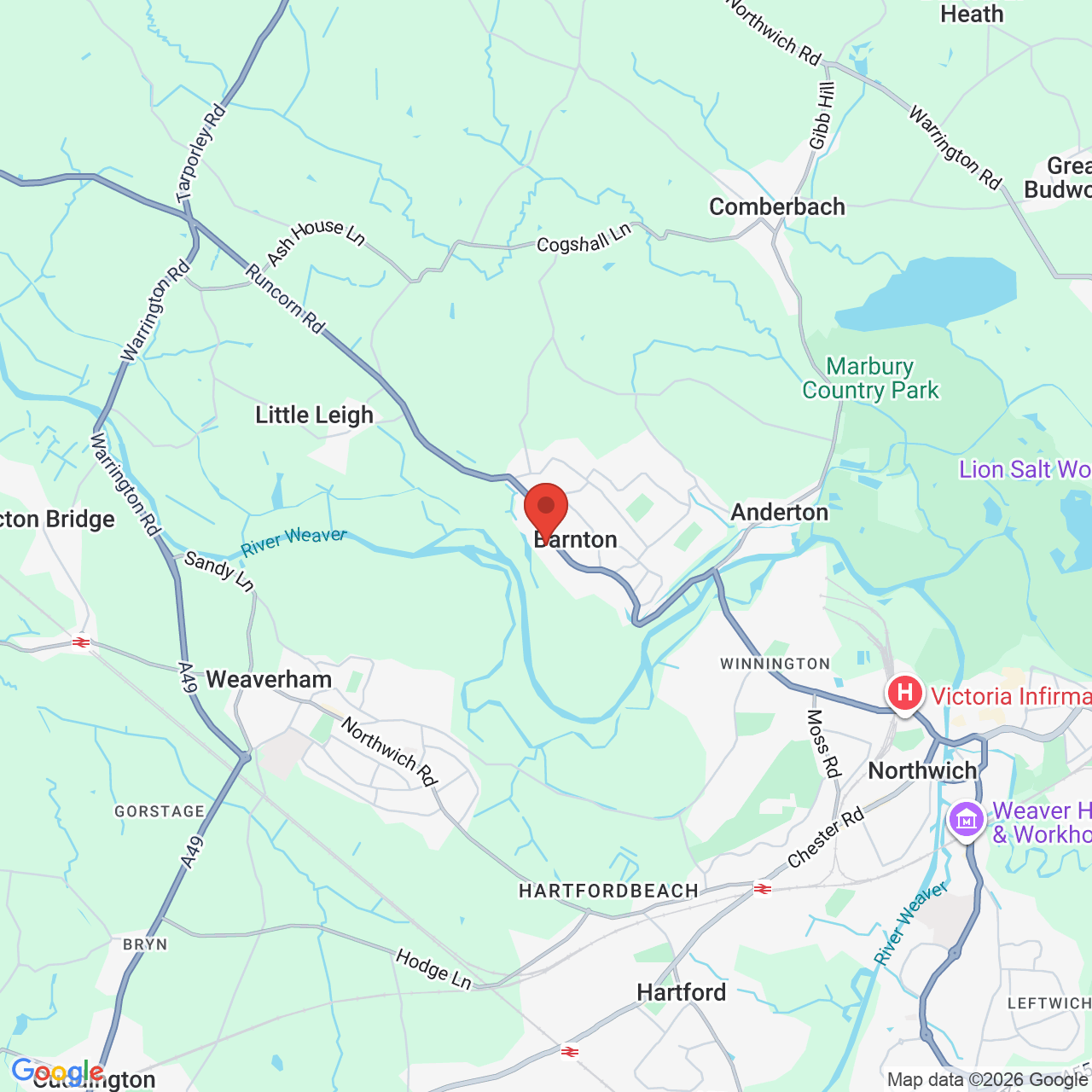 Map displaying job location
