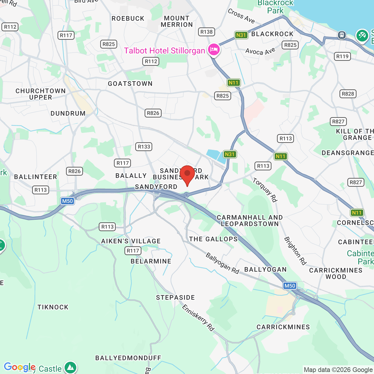 Map displaying job location