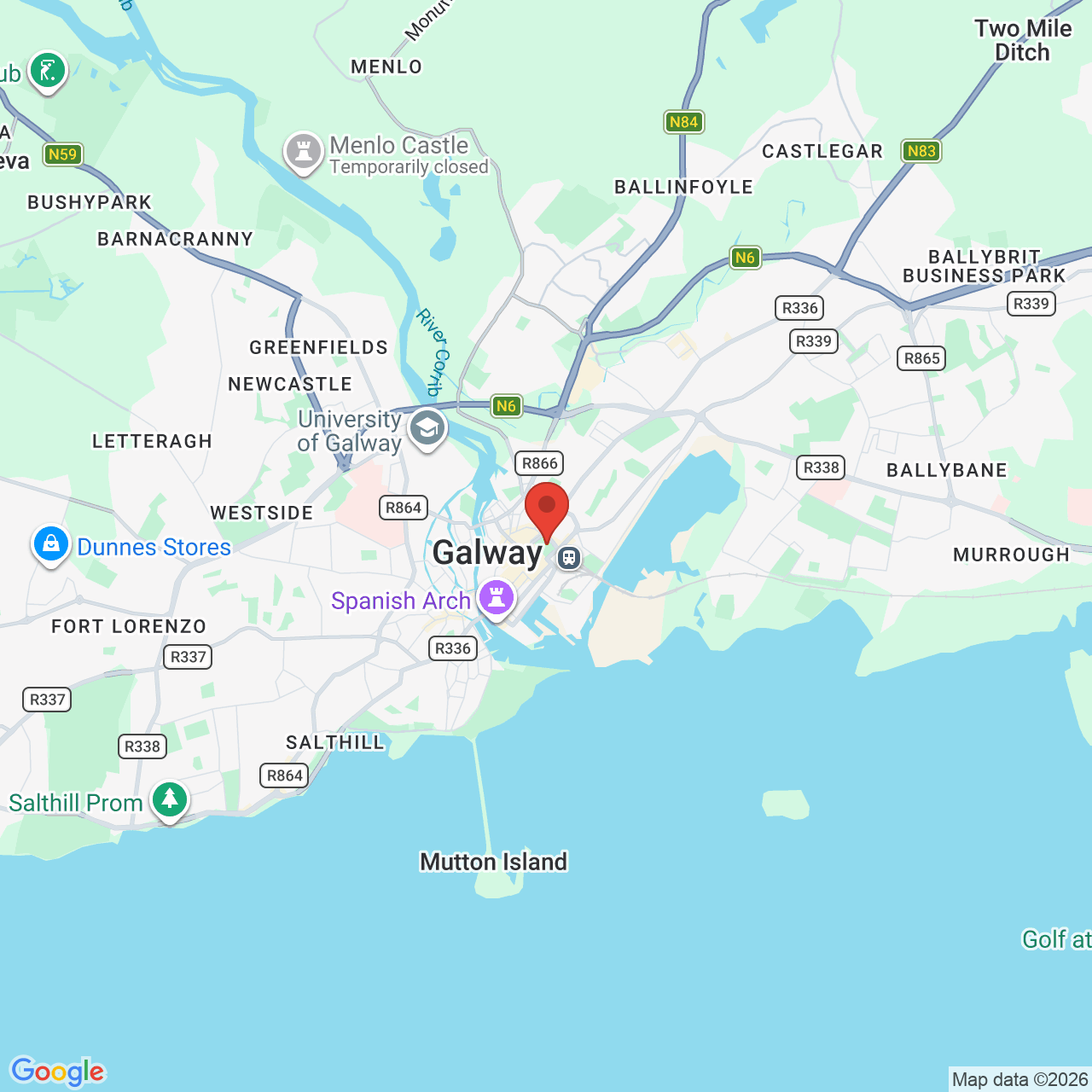 Map displaying job location