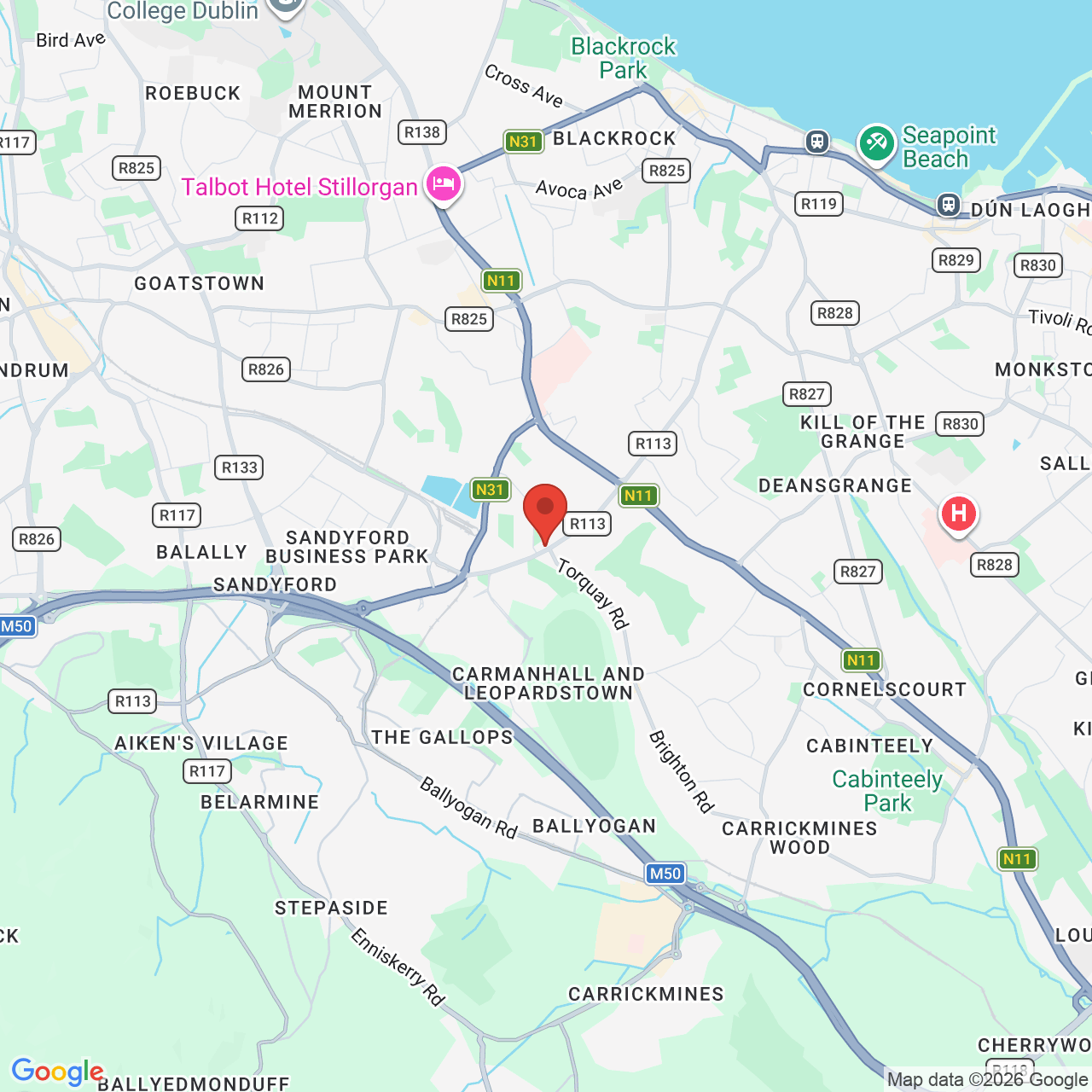 Map displaying job location