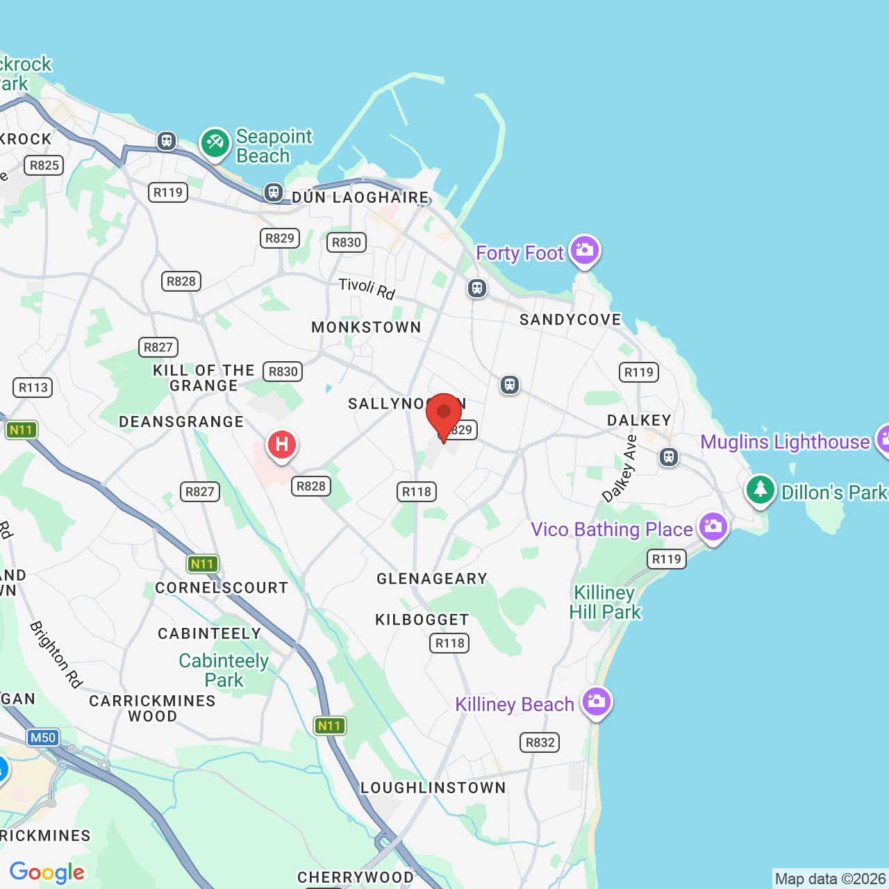 Map displaying job location