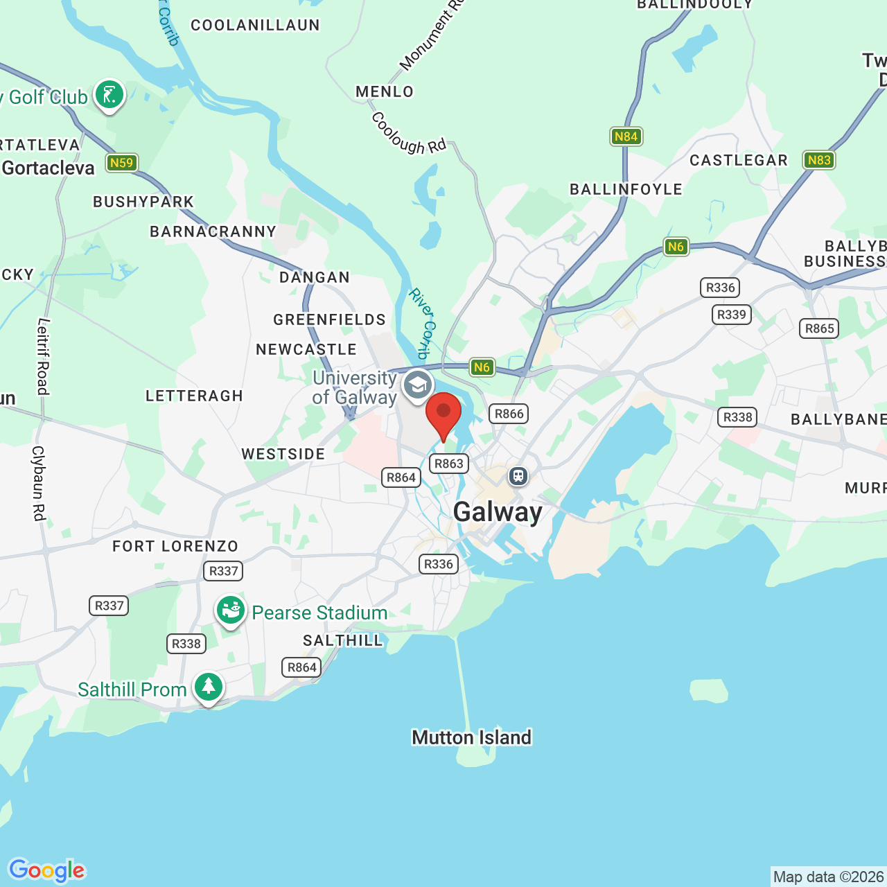 Map displaying job location